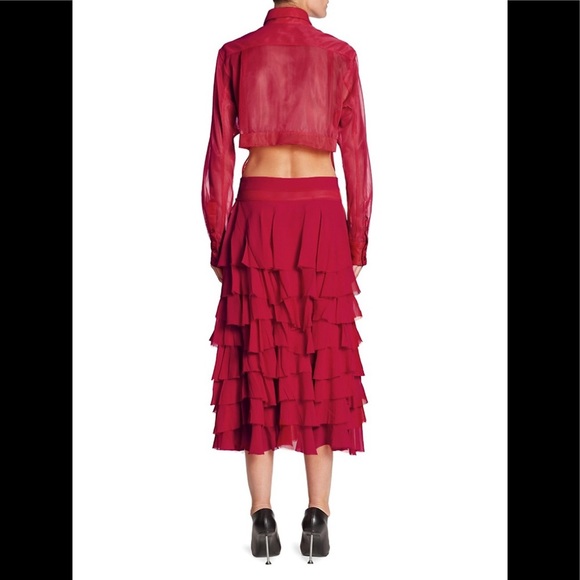 NEW VICTORIA BECKHAM
Ruffle Midi Dress Raspberry - Picture 2 of 11